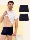 HiFlyers Men'S Silky Soft Odour Free Fabric For Luxurious All-Day Wear Dark Knight Collection Solid Micro Modal Trunk Pack Of 3 Navy