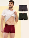 HiFlyers Men'S Silky Soft Odour Free Fabric For Luxurious All-Day Wear Dark Knight Collection Solid Micro Modal Trunk Pack Of 3 Grey-Maroon-Olive