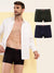 HiFlyers Men'S Silky Soft Odour Free Fabric For Luxurious All-Day Wear Dark Knight Collection Solid Micro Modal Trunk Pack Of 3 Black-Navy-Olive