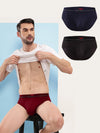 HiFlyers Men'S Silky Soft Odour Free Fabric For Luxurious All-Day Wear Dark Knight Collection Solid Micro Modal Brief Pack Of 3 Black-Maroon-Navy