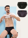 HiFlyers Men'S Silky Soft Odour Free Fabric For Luxurious All-Day Wear Dark Knight Collection Solid Micro Modal Brief Pack Of 3 Black-Grey-Olive