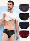 HiFlyers Men'S Silky Soft Odour Free Fabric For Luxurious All-Day Wear Dark Knight Collection Solid Micro Modal Brief Pack Of 5 Assorted