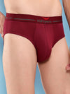 HiFlyers Men'S Silky Soft Odour Free Fabric For Luxurious All-Day Wear Dark Knight Collection Solid Micro Modal Brief Pack Of 2 Grey-Maroon
