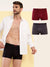 HiFlyers Men'S Silky Soft Odour Free Fabric For Luxurious All-Day Wear Dark Knight Collection Solid Micro Modal Trunk Pack Of 3 Black-Grey-Maroon