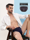 HiFlyers Men'S Silky Soft Odour Free Fabric For Luxurious All-Day Wear Dark Knight Collection Solid Micro Modal Brief Pack Of 2 Grey-Navy