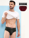 HiFlyers Men'S Silky Soft Odour Free Fabric For Luxurious All-Day Wear Dark Knight Collection Solid Micro Modal Brief Pack Of 2 Maroon-Olive