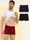 HiFlyers Men'S Silky Soft Odour Free Fabric For Luxurious All-Day Wear Dark Knight Collection Solid Micro Modal Trunk Pack Of 3 Black-Maroon-Navy