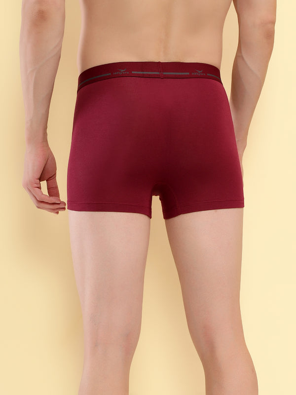 HiFlyers Men'S Silky Soft Odour Free Fabric For Luxurious All-Day Wear Dark Knight Collection Solid Micro Modal Trunk Pack Of 2 Grey-Maroon