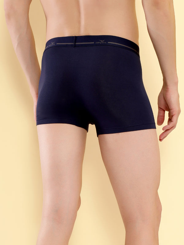 HiFlyers Men'S Silky Soft Odour Free Fabric For Luxurious All-Day Wear Dark Knight Collection Solid Micro Modal Trunk Pack Of 2 Grey-Navy