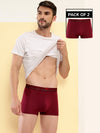 HiFlyers Men'S Silky Soft Odour Free Fabric For Luxurious All-Day Wear Dark Knight Collection Solid Micro Modal Trunk Pack Of 2 Maroon