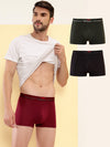 HiFlyers Men'S Silky Soft Odour Free Fabric For Luxurious All-Day Wear Dark Knight Collection Solid Micro Modal Trunk Pack Of 3 Black-Maroon-Olive