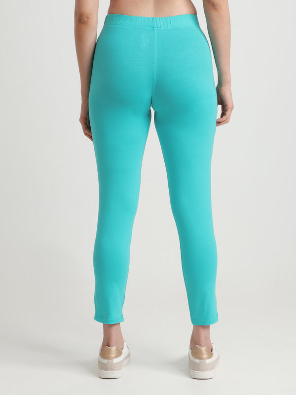 HiFlyers Women Regular FitSolid Cotton Lycra Kurti Pant/Legging/ Jegging Rama Green