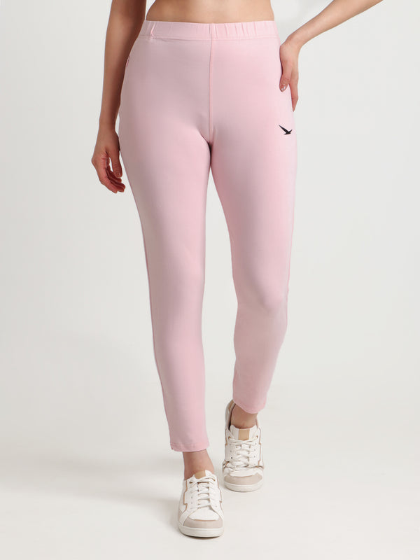 HiFlyers Women Regular FitSolid Cotton Lycra Kurti Pant/Legging/ Jegging Pink