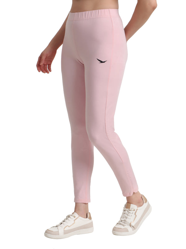 HiFlyers Women Regular FitSolid Cotton Lycra Kurti Pant/Legging/ Jegging Pink