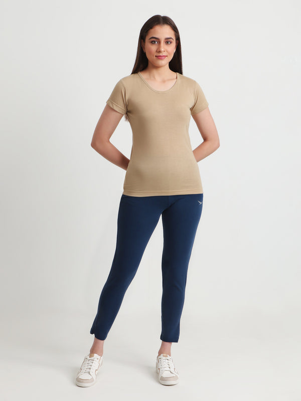 HiFlyers Women Regular FitSolid Cotton Lycra Kurti Pant/Legging/ Jegging Navy