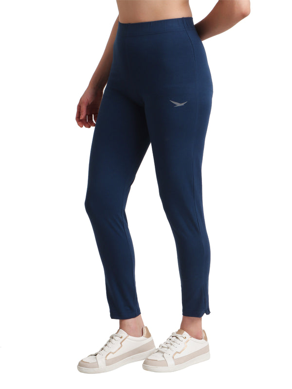 HiFlyers Women Regular FitSolid Cotton Lycra Kurti Pant/Legging/ Jegging Navy