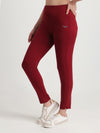 HiFlyers Women Regular FitSolid Cotton Lycra Kurti Pant/Legging/ Jegging Wine
