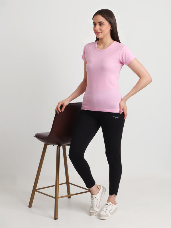 HiFlyers Women Regular FitSolid Cotton Lycra Kurti Pant/Legging/ Jegging Black