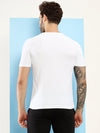 HiFlyers Men Regular Fit Polyster Pique Round Neck Half Sleev Tshirt White
