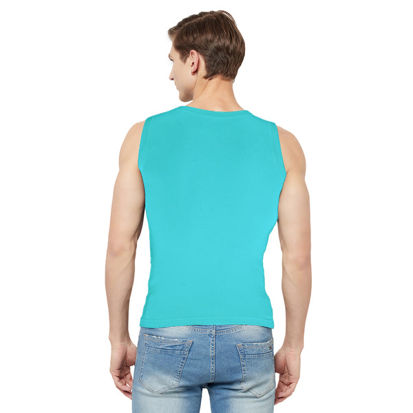 T.T. Men Cool Cotton Printed Regular Fit Round Neck Muscle Tees Pack Of 2 Blue-Maroon