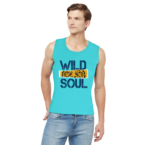 T.T. Men Cool Cotton Printed Regular Fit Round Neck Muscle Tees Pack Of 2 Blue-Maroon