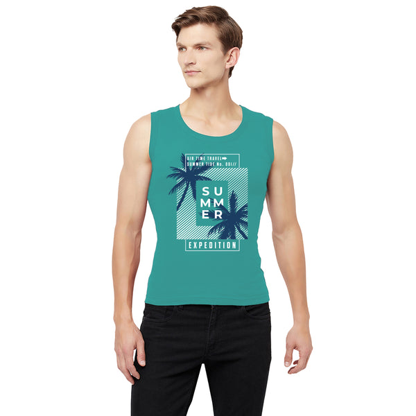 T.T. Men Cool Cotton Printed Regular Fit Round Neck Muscle Tees Pack Of 3 Green-Red-Navy