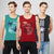 T.T. Men Cool Cotton Printed Regular Fit Round Neck Muscle Tees Pack Of 3 Green-Maroon-Navy