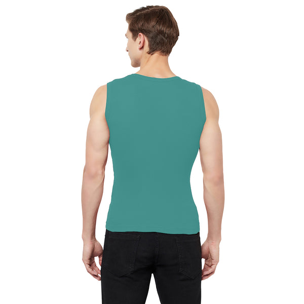 T.T. Men Cool Cotton Printed Regular Fit Round Neck Muscle Tees Pack Of 2 Red-Green