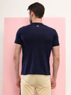 T.T. Men Slim Fit Poly Jersey Round Neck Half Sleeve T-Shirt Pack Of 2 Navy-Skin