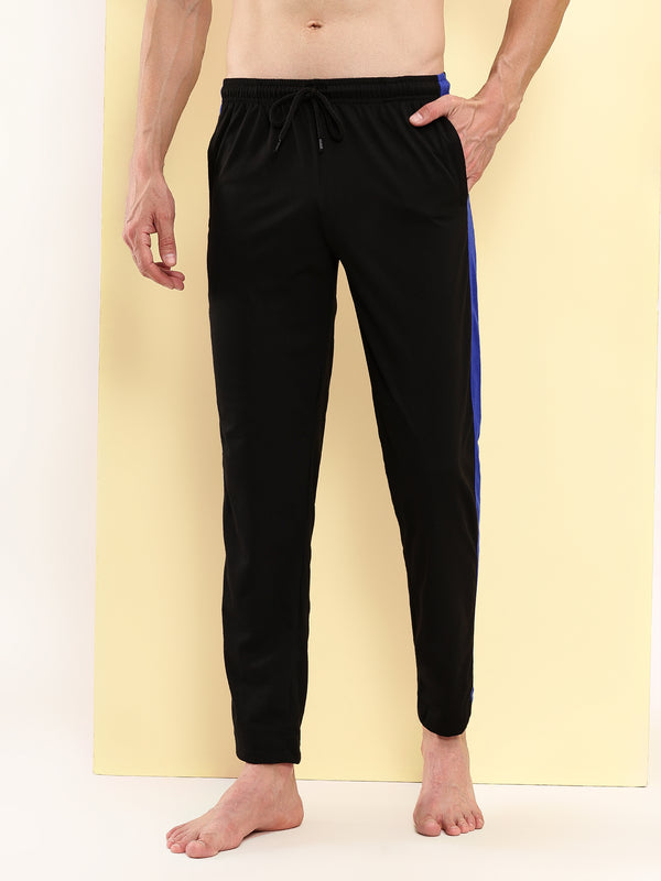 T.T. Men Regular Fit Poly Jersey Cut And Sew Trackpant Pack Of 3-Black-Grey-Navy