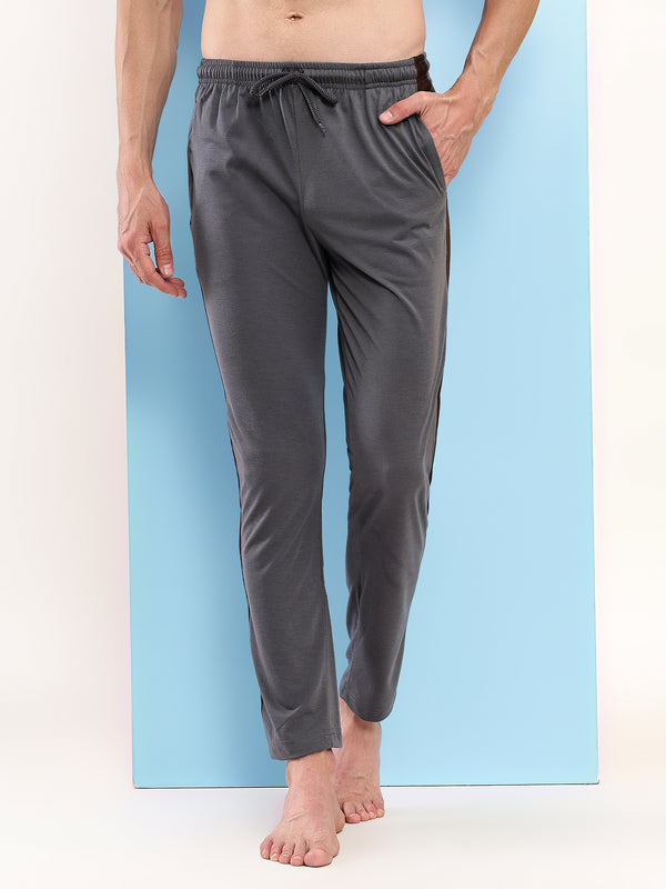 T.T. Men Regular Fit Poly Jersey Cut And Sew Trackpant Pack Of 3-Grey-Navy-Skin