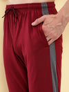 T.T. Men Regular Fit Poly Jersey Cut And Sew Trackpant Pack Of 2-Maroon-Skin