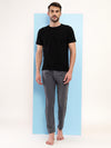 T.T. Men Regular Fit Poly Jersey Cut And Sew Trackpant Pack Of 2-Grey-Navy