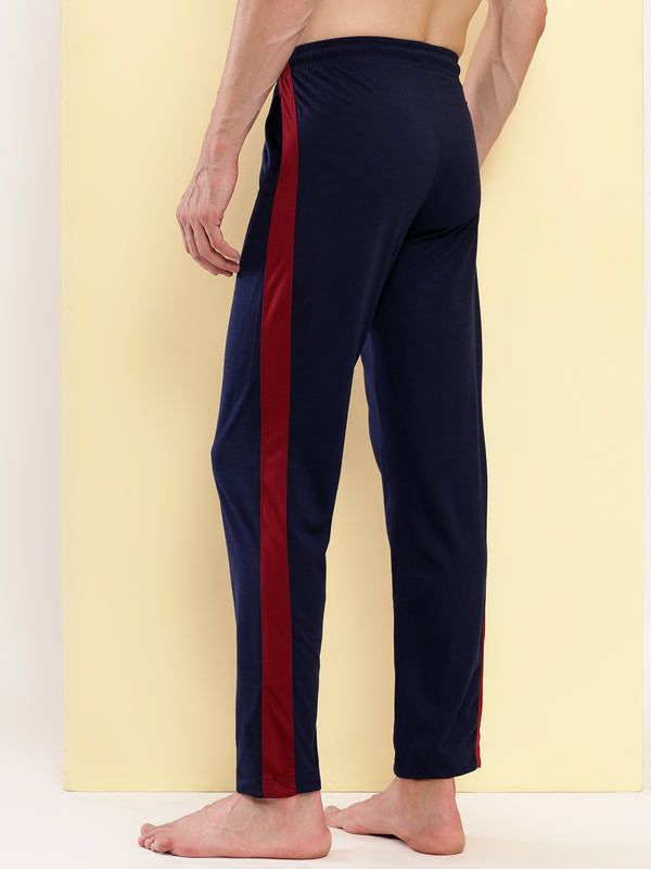 T.T. Men Regular Fit Poly Jersey Cut And Sew Trackpant Pack Of 2-Black-Navy