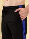 T.T. Men Regular Fit Poly Jersey Cut And Sew Trackpant Pack Of 2-Black-Navy