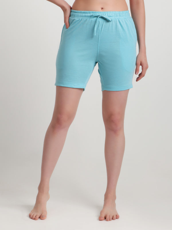 T.T. Women Regular Fit Poly Jersey Solid Short Pack Of 3-Green-Pink-Turquoise