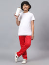 HiFlyers Kids Regular Fit |Cut And Sew Design |Sports Casual Wear| With 2 Side Pockets |Trackpant -Red