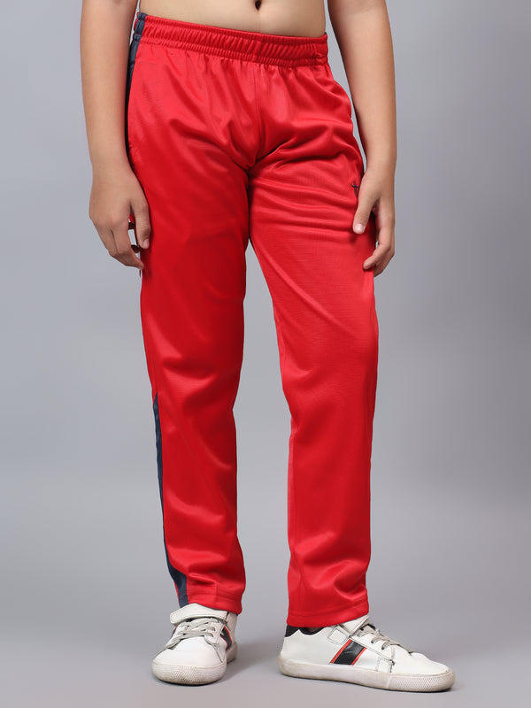 HiFlyers Kids Regular Fit |Cut And Sew Design |Sports Casual Wear| With 2 Side Pockets |Trackpant -Red