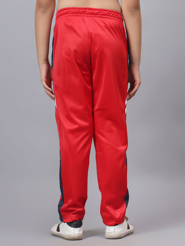 HiFlyers Kids Regular Fit |Cut And Sew Design |Sports Casual Wear| With 2 Side Pockets |Trackpant -Red