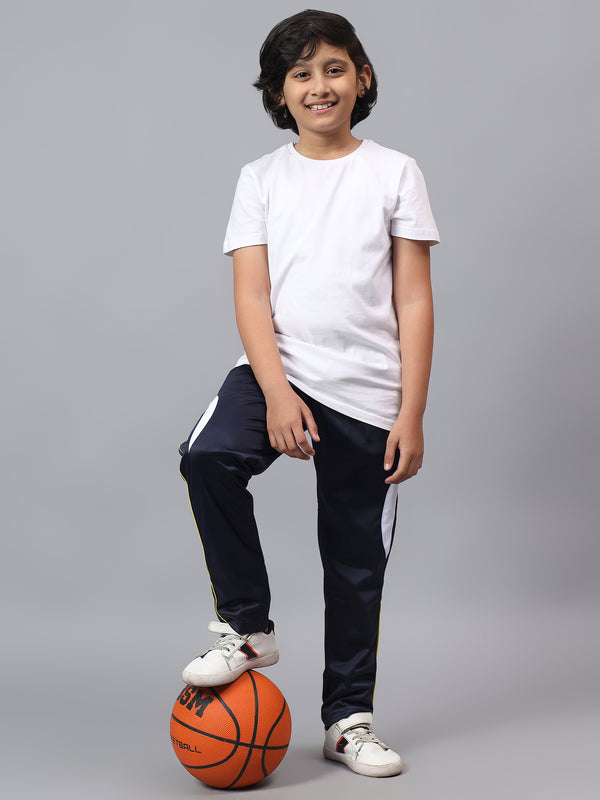 HiFlyers Kids Regular Fit |Cut And Sew Design|Sports Casual Wear| With 2 Side Pockets|Trackpant -Navy