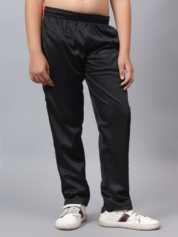HiFlyers Kids Regular Fit | Cut And Sew Design|Sports Casual Wear| With 2 Side Pockets|Trackpant -Black
