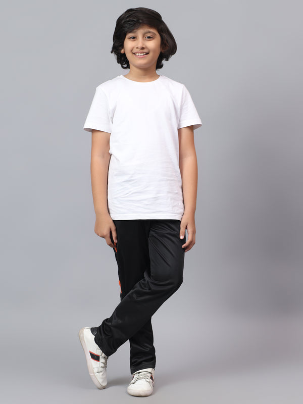 HiFlyers Kids Regular Fit | Cut And Sew Design|Sports Casual Wear| With 2 Side Pockets|Trackpant -Black