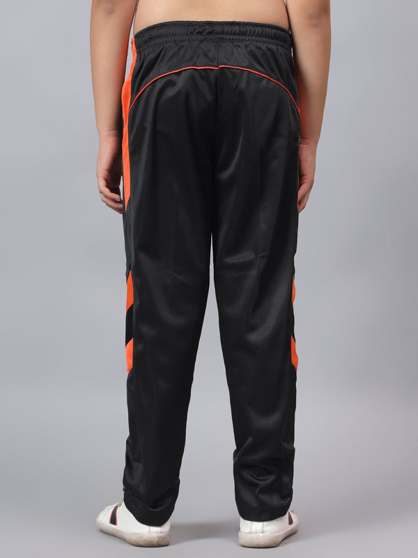 HiFlyers Kids Regular Fit | Cut And Sew Design|Sports Casual Wear| With 2 Side Pockets|Trackpant -Black