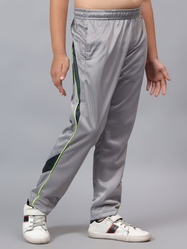 HiFlyers Kids Regular Fit |Polyster| Cut And Sew Design|Sports Casual Wear| With 2 Side Pockets|Trackpant -Grey