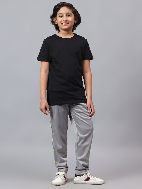 HiFlyers Kids Regular Fit |Polyster| Cut And Sew Design|Sports Casual Wear| With 2 Side Pockets|Trackpant -Grey