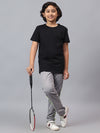 HiFlyers Kids Regular Fit |Polyster| Cut And Sew Design|Sports Casual Wear| With 2 Side Pockets|Trackpant -Grey