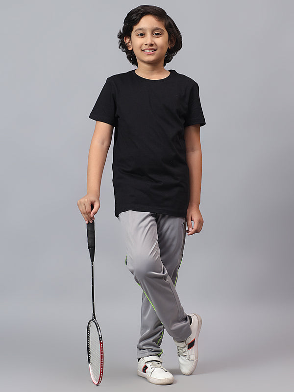 HiFlyers Kids Regular Fit |Polyster| Cut And Sew Design|Sports Casual Wear| With 2 Side Pockets|Trackpant -Grey