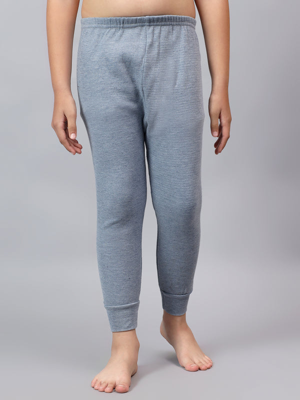 T.T. Boys & Girls Titanic Winter |Slim Fit| Cotton Fleece |Full Sleeves|Round Neck|Trendy Winter Wear|Top With Inner Elastic Payjama Thermal Set -Sky Blue