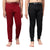 T.T. Boys & Girls |Slim Fit| Cotton Fleece |Top Elastic|Trendy Winter Wear|Dyed Thermal Trouser Pack Of 2-Red-Black