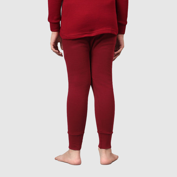 T.T. Boys & Girls |Slim Fit| Cotton Fleece |Top Elastic|Trendy Winter Wear|Dyed Thermal Trouser Pack Of 2-Blue-Red